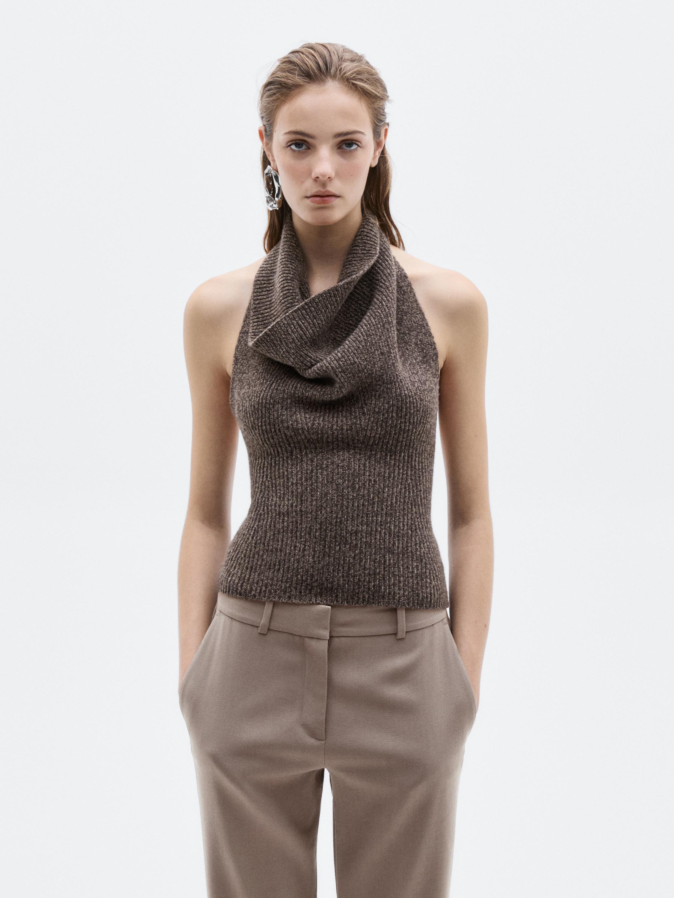 Knit wool and silk halter top - LIMITED